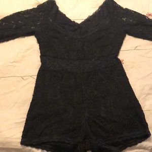 Black lace romper